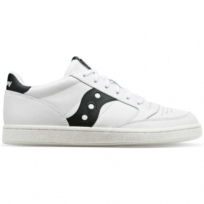 White / Black Saucony Jazz Court PU Men\'s Sneakers | PHILIPPINES-XUW