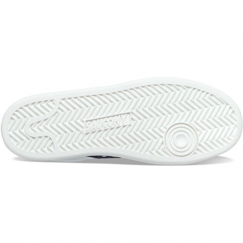 White / Navy Saucony Jazz Court PU Men's Sneakers | PHILIPPINES-GVZ